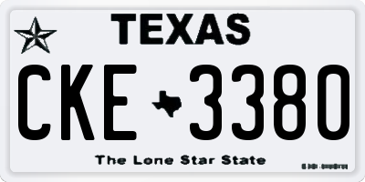 TX license plate CKE3380