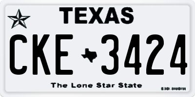 TX license plate CKE3424
