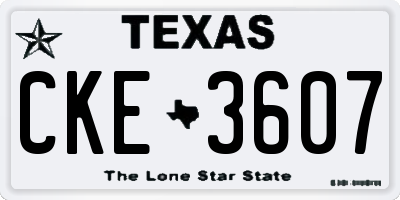 TX license plate CKE3607