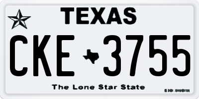 TX license plate CKE3755