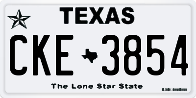 TX license plate CKE3854