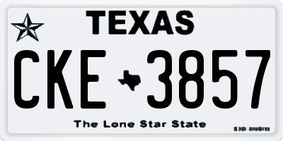 TX license plate CKE3857