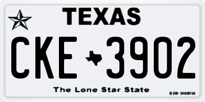 TX license plate CKE3902