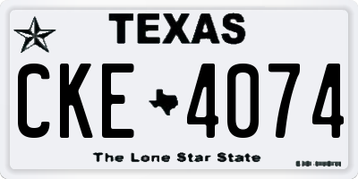TX license plate CKE4074