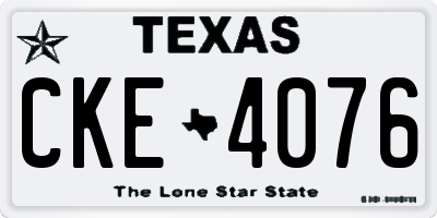 TX license plate CKE4076
