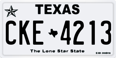TX license plate CKE4213