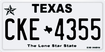 TX license plate CKE4355