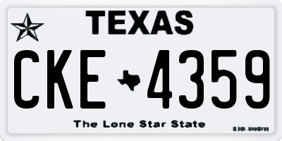 TX license plate CKE4359