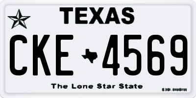 TX license plate CKE4569