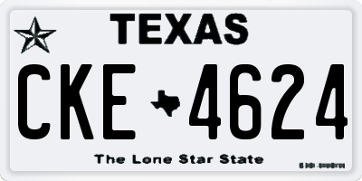 TX license plate CKE4624