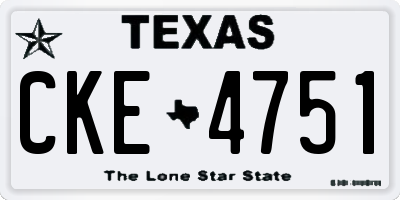 TX license plate CKE4751
