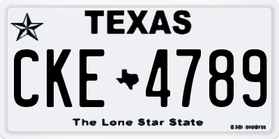 TX license plate CKE4789