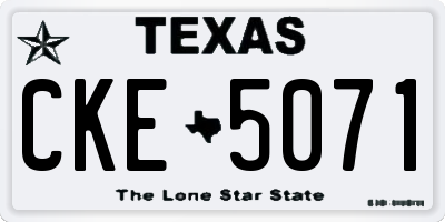 TX license plate CKE5071