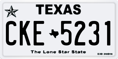 TX license plate CKE5231
