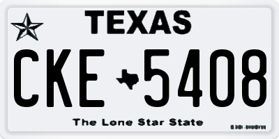 TX license plate CKE5408