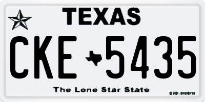 TX license plate CKE5435