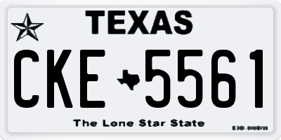 TX license plate CKE5561