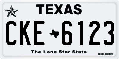 TX license plate CKE6123