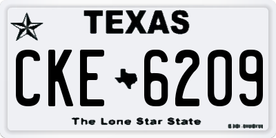 TX license plate CKE6209