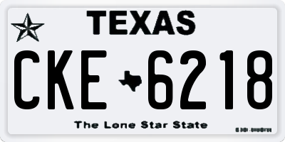 TX license plate CKE6218