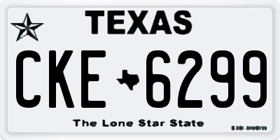 TX license plate CKE6299