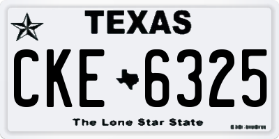 TX license plate CKE6325