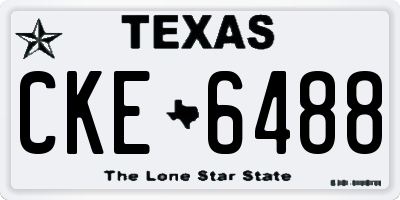 TX license plate CKE6488