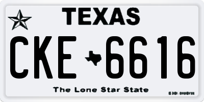 TX license plate CKE6616
