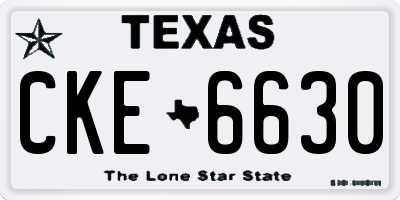 TX license plate CKE6630