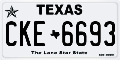TX license plate CKE6693