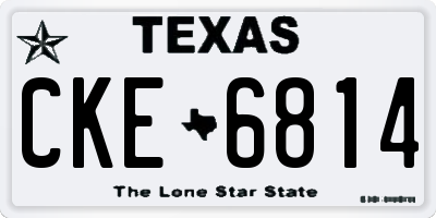 TX license plate CKE6814