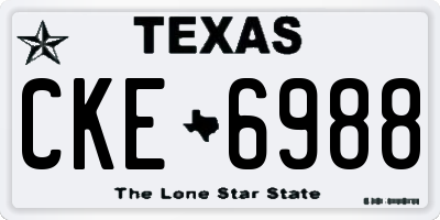 TX license plate CKE6988