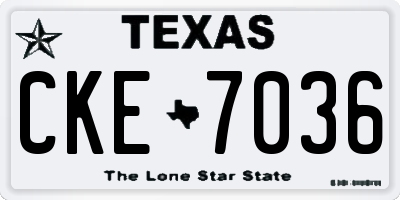TX license plate CKE7036