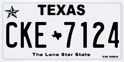 TX license plate CKE7124
