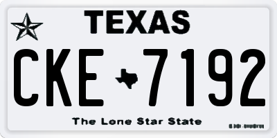 TX license plate CKE7192