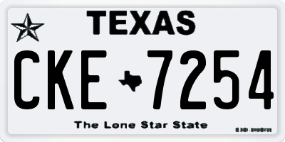 TX license plate CKE7254
