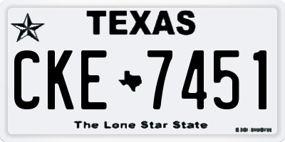 TX license plate CKE7451