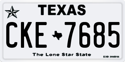 TX license plate CKE7685