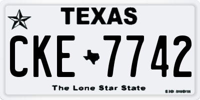 TX license plate CKE7742