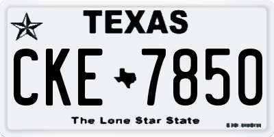 TX license plate CKE7850