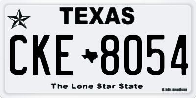 TX license plate CKE8054
