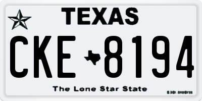 TX license plate CKE8194