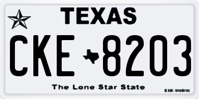 TX license plate CKE8203