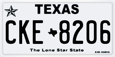 TX license plate CKE8206