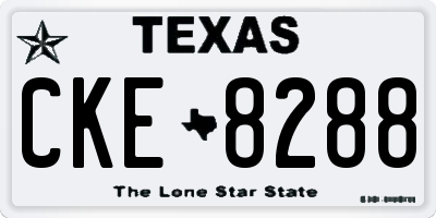 TX license plate CKE8288