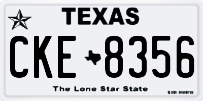 TX license plate CKE8356