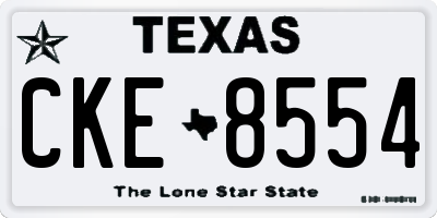 TX license plate CKE8554