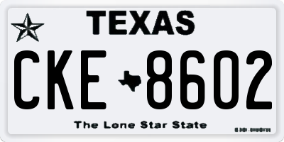 TX license plate CKE8602