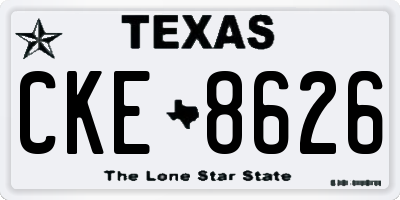 TX license plate CKE8626