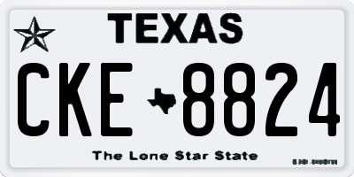 TX license plate CKE8824